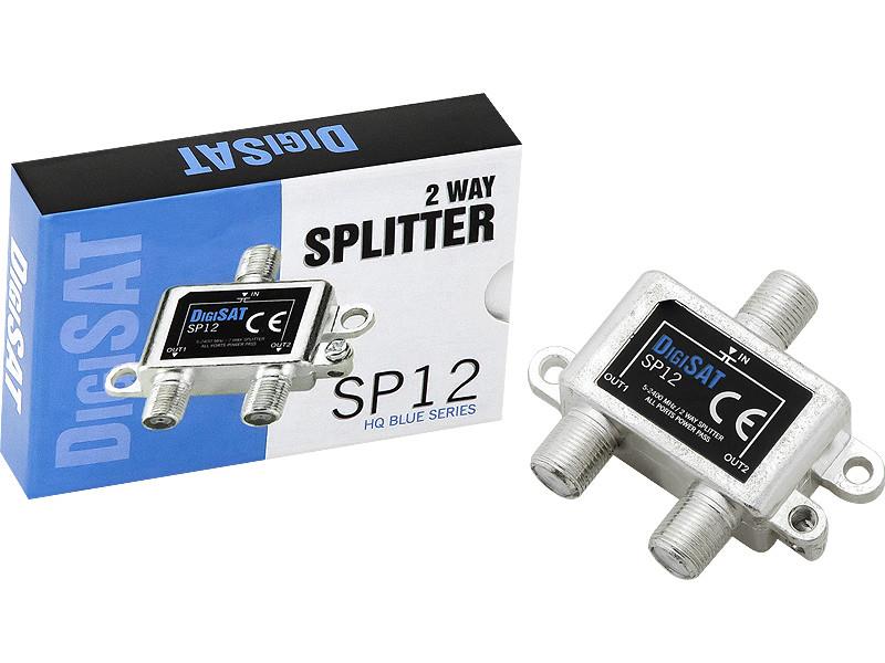 Satellite TV Antenna Signal Splitter 1 Input 2 Outputs 5–2400 MHz