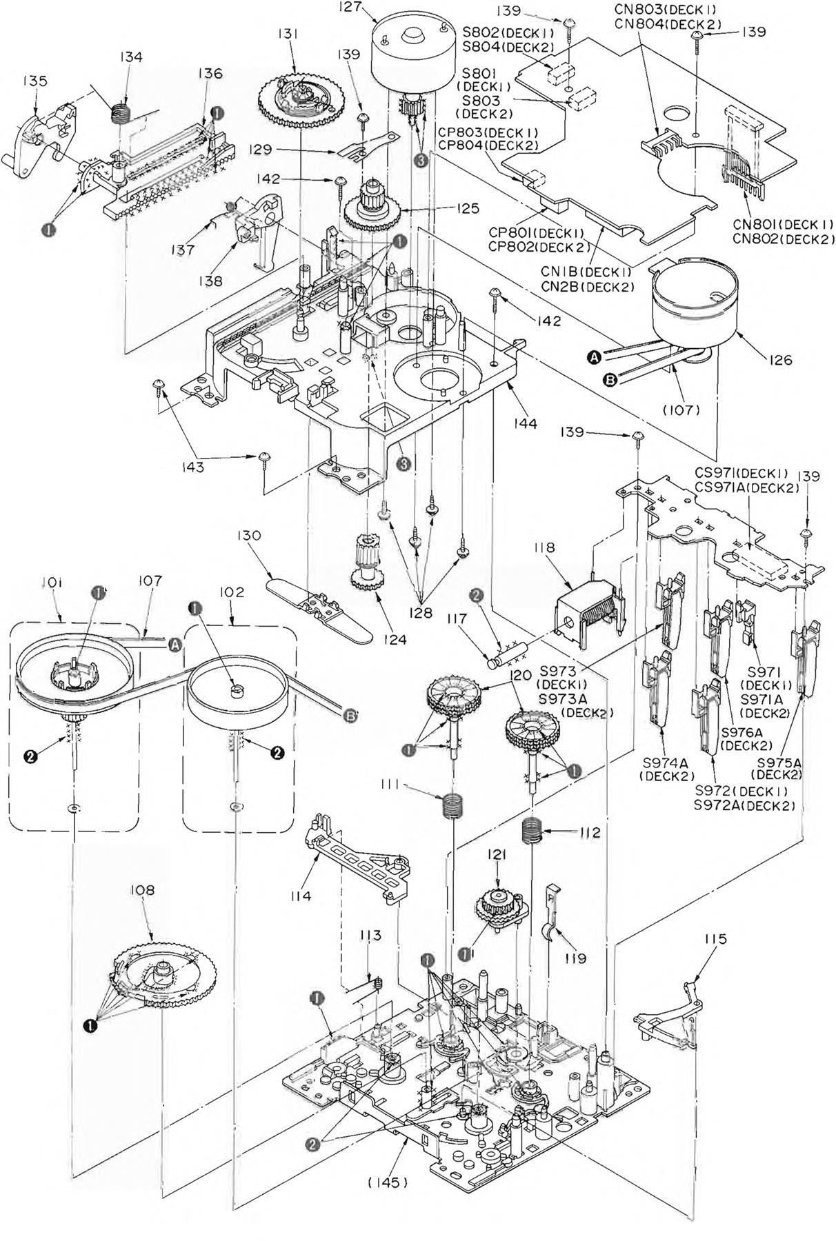 For/Rev. Side Lever for Technics RS-CH510 (Position 115)