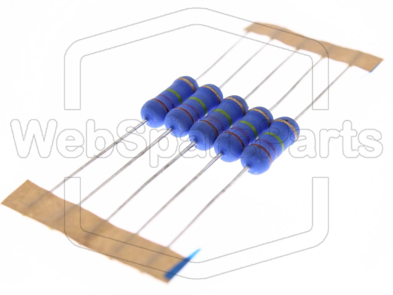 5x Metallic Film Resistance 270kR 2W ±5% Ø5x12