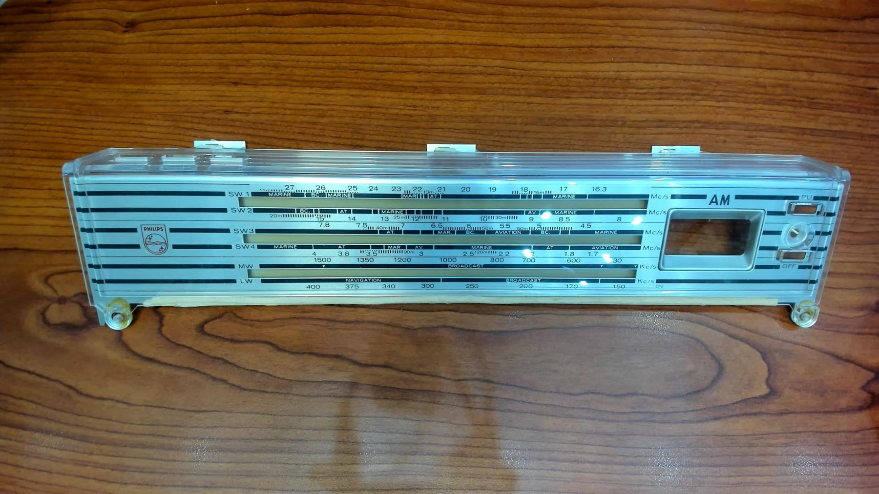 Philips L6X38T Front Glass FM/AM Dial for Vintage Radio