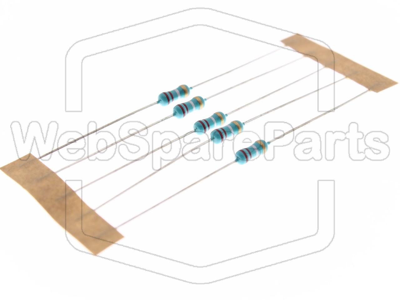 5x Metallic Film Resistance 0.22R 0.6W ±5% Ø2.5x6.8mm