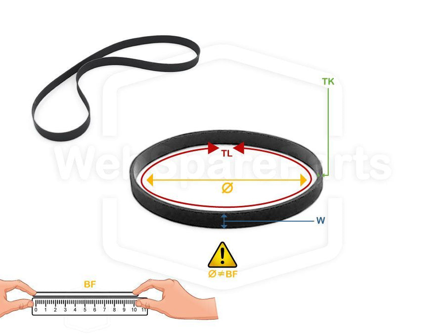 Ø 094.0 mm x 8.0 mm x 0.57 mm Audio Flat Belt