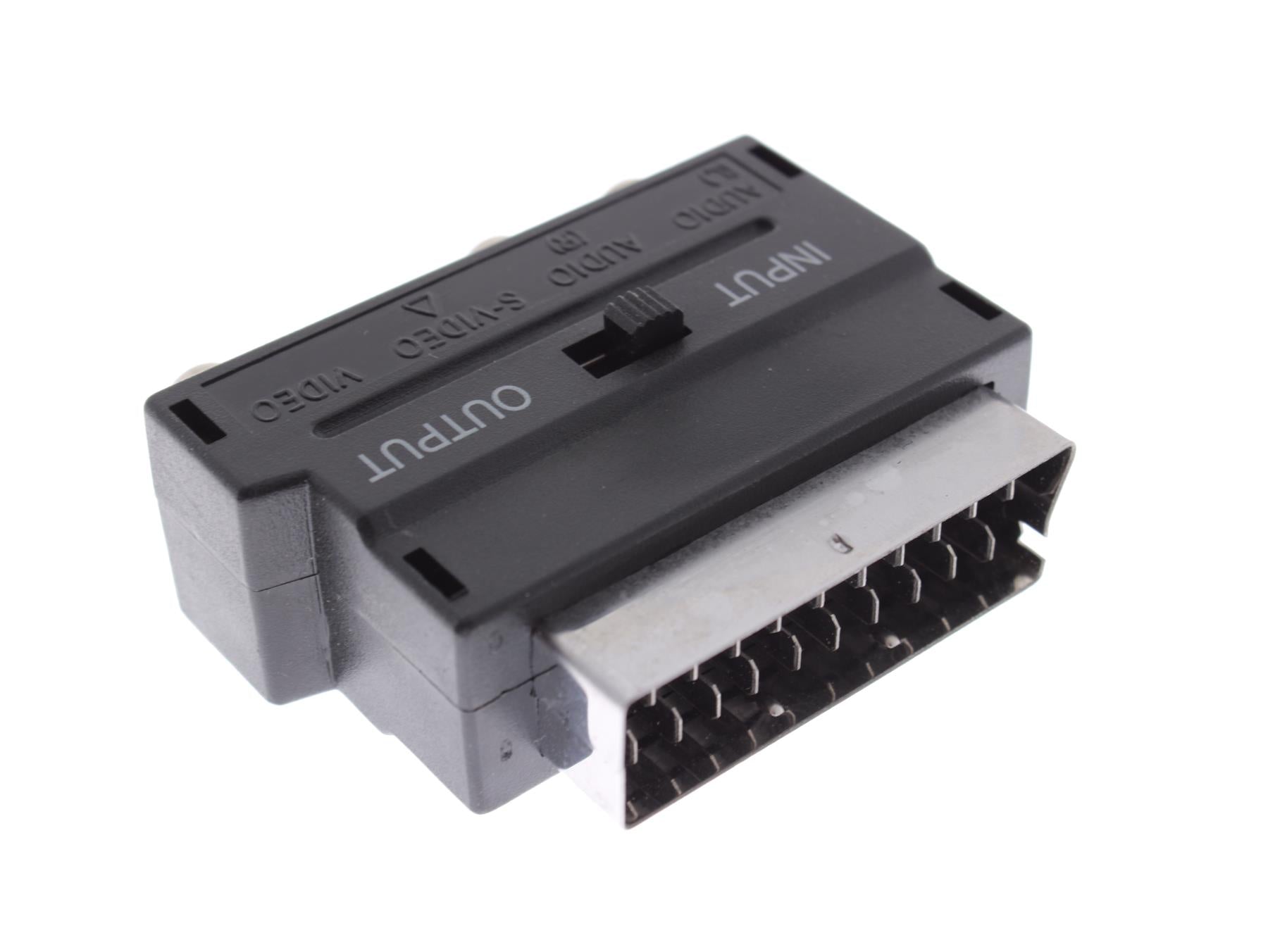 SCART Male to Female Adapter – 3x RCA and S-Video IN/OUT