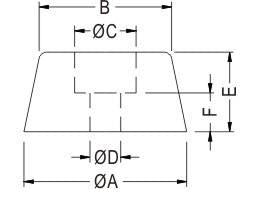 Round PVC Foot With Ø3.8mm Base Ø28.0mm