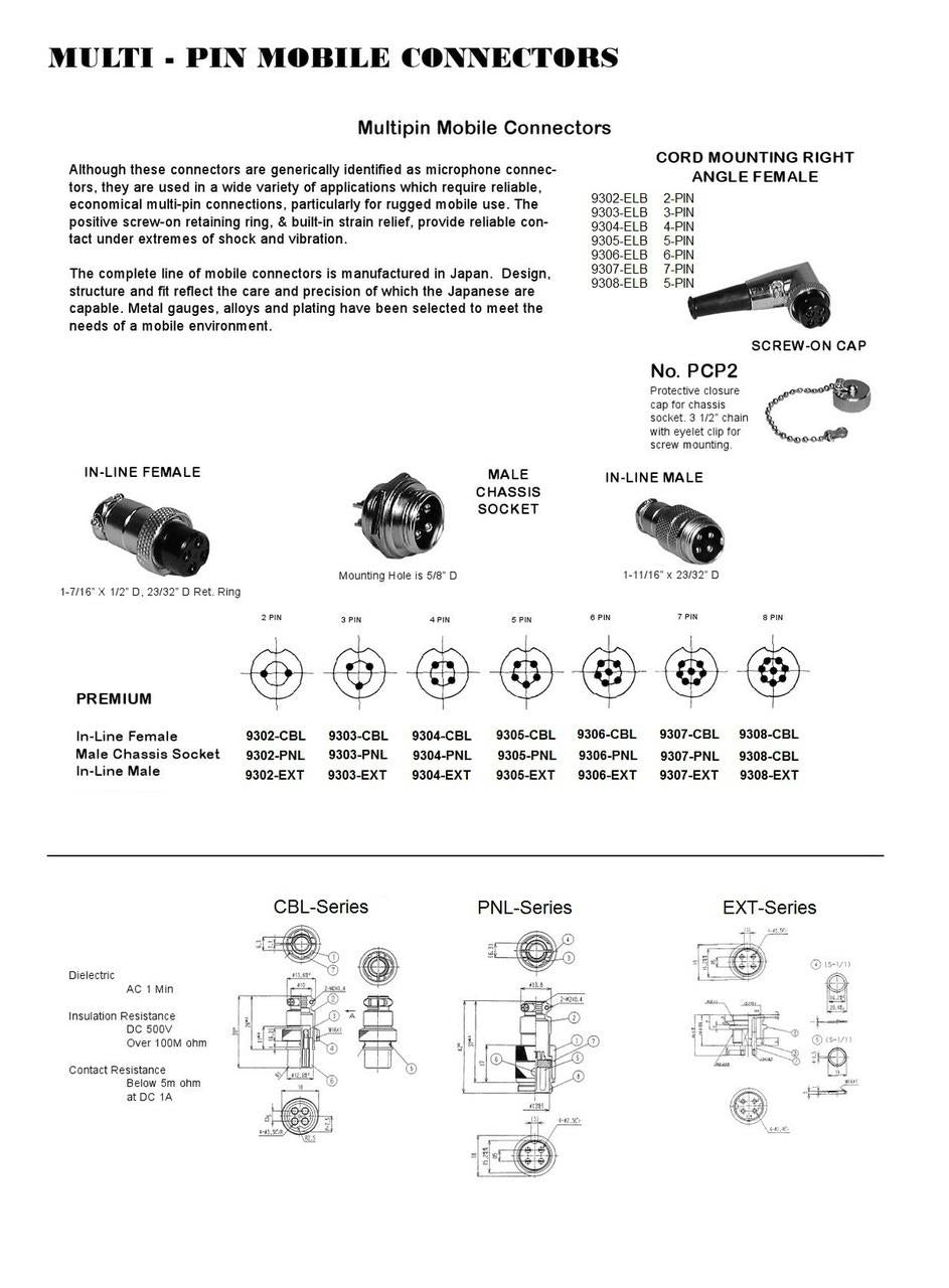 8-Pin Microphone Female Plug for Cable