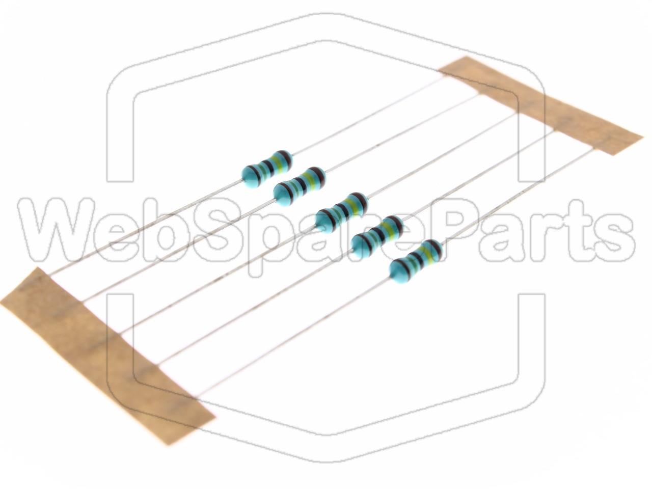 5x Metallic Film Resistance 1.5MR 0.6W ±1% Ø2.5x6.8
