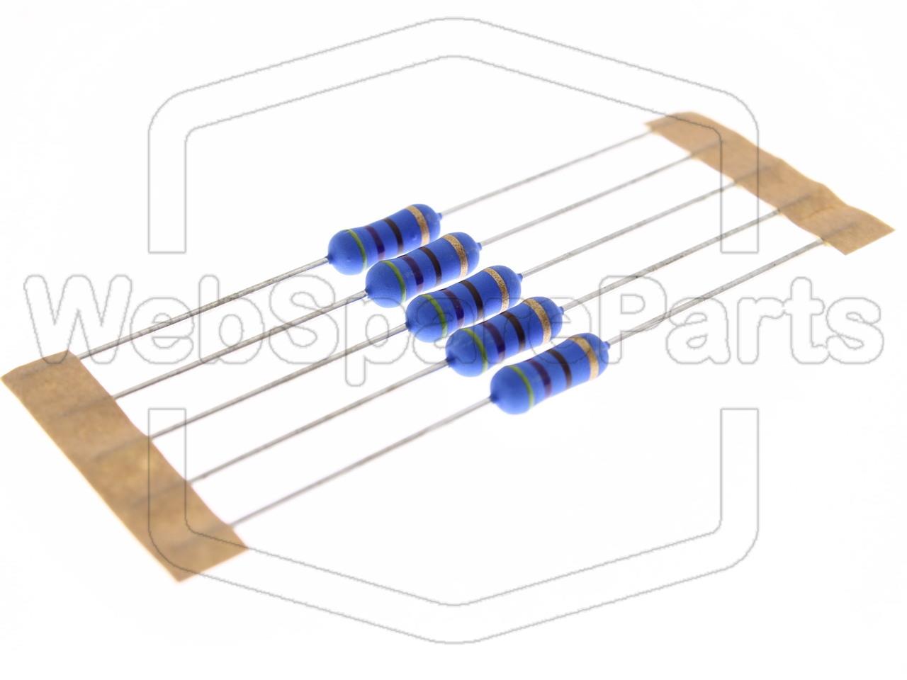 5x Metallic Film Resistance 470R 1W ±5% Ø4x10mm