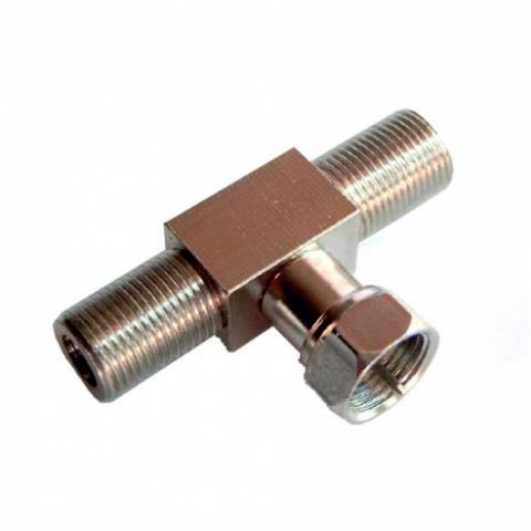 Male F-Type Connector to 2 Way F-Type Female Y Splitter Antenna Adapter