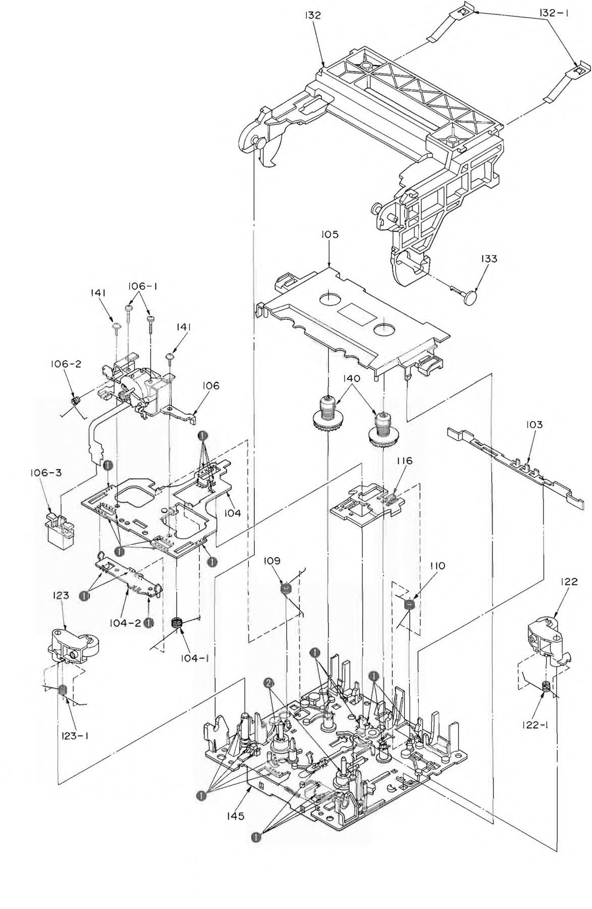 Audio Head Base Assembly for Technics RS-BX501 (Position 104)