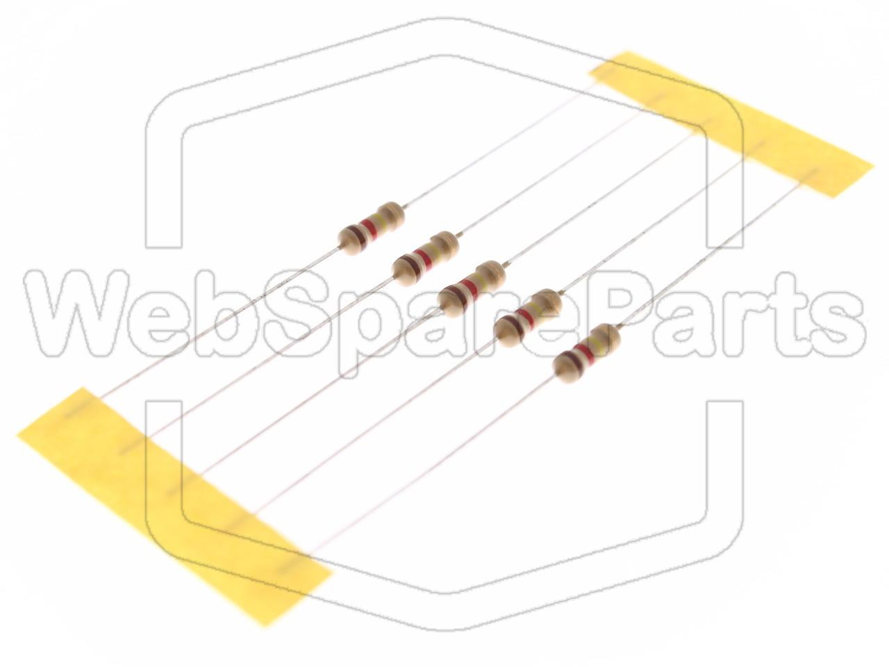 5x Carbon Film Resistance 120kR 0.25W ±5% Ø2.3x6mm
