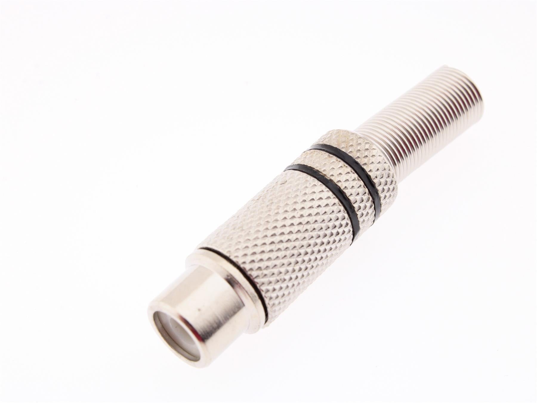 RCA Female Plug Black Metallic