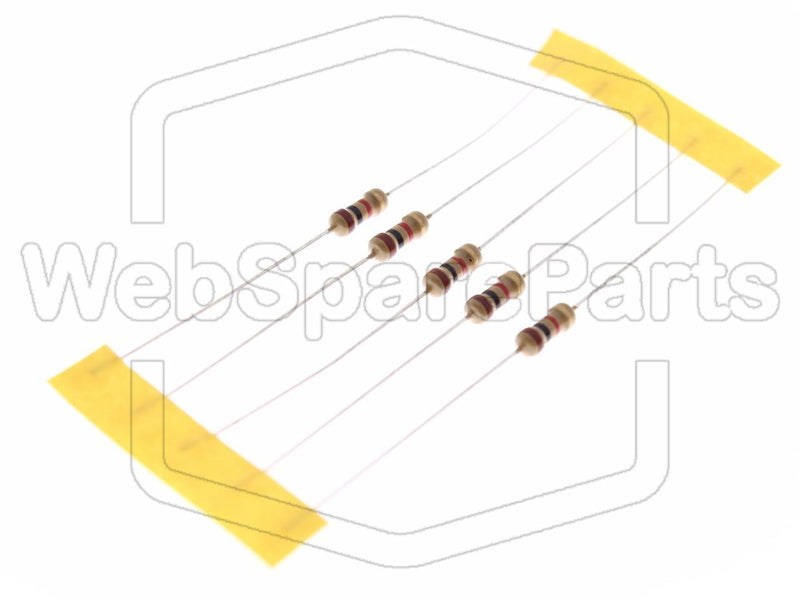 5x Carbon Film Resistance 1kR 0.5W ±5% Ø2.3x6mm