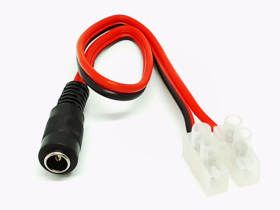 DC Female Power Connector Ø2.1×5.5 mm with Cable 20 cm