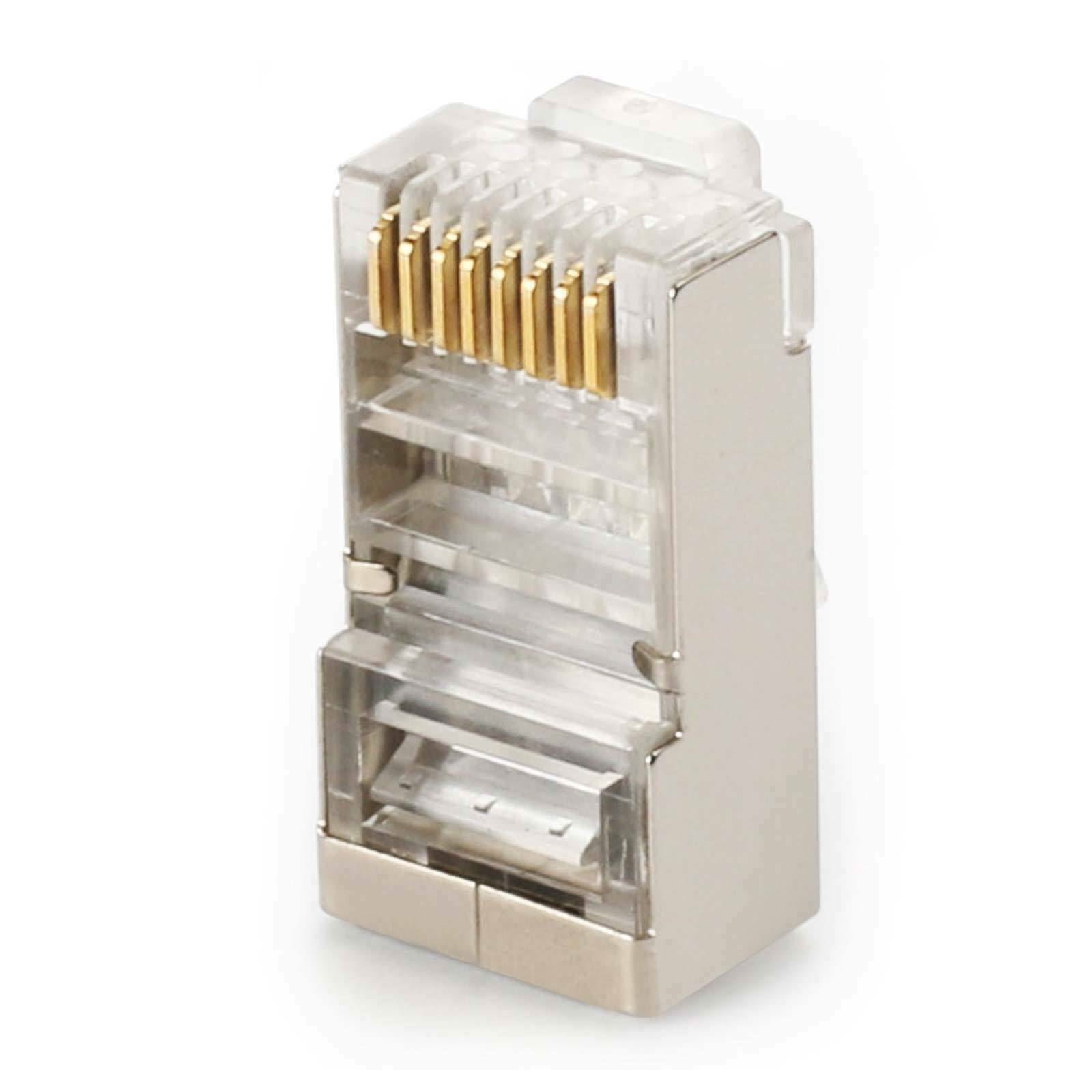 RJ45 Shielded Crimp Connector 8P8C CAT5e [Pack of 10]