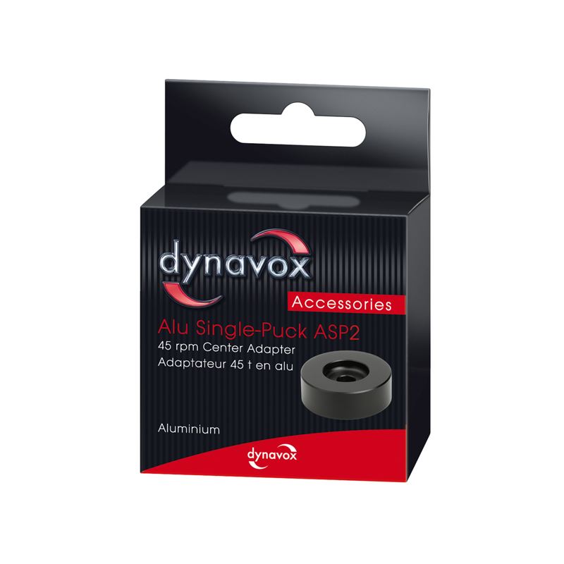Dynavox ASP2 Aluminium 45 RPM Single Adapter – 7 Inch Single Puck [Black]