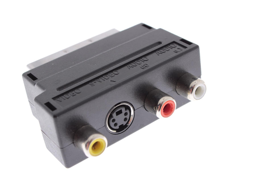 SCART Male to Female Adapter – 3x RCA and S-Video IN/OUT