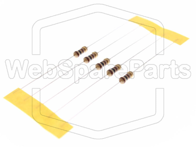 5x Carbon Film Resistance 100R 0.25W ±5% Ø2.3x6mm - WebSpareParts