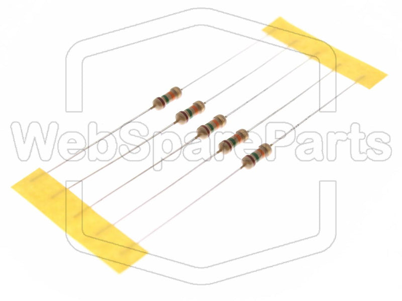 5x Carbon Film Resistance 15kR 0.25W ±5% Ø2.3x6mm - WebSpareParts