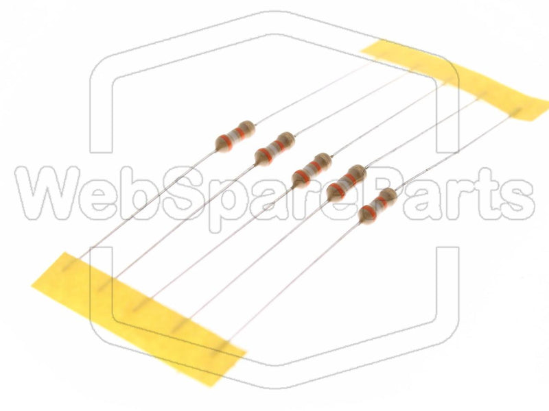 5x Carbon Film Resistance 39kR 0.25W ±5% Ø2.3x6mm - WebSpareParts