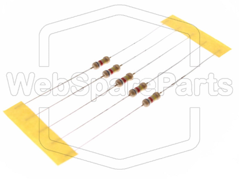 5x Carbon Film Resistance 820kR 0.25W ±5% Ø2.3x6mm - WebSpareParts