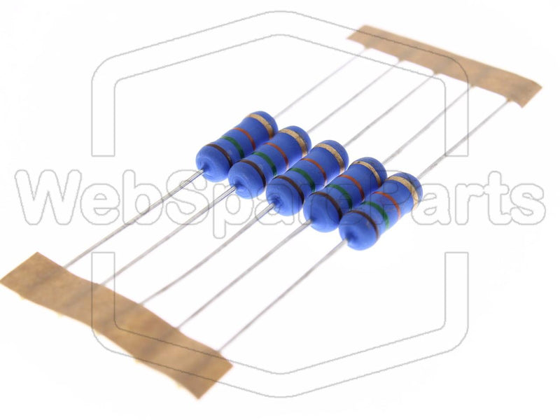 5x Metallic Film Resistance 15kR 2W ±5% Ø5x12mm - WebSpareParts