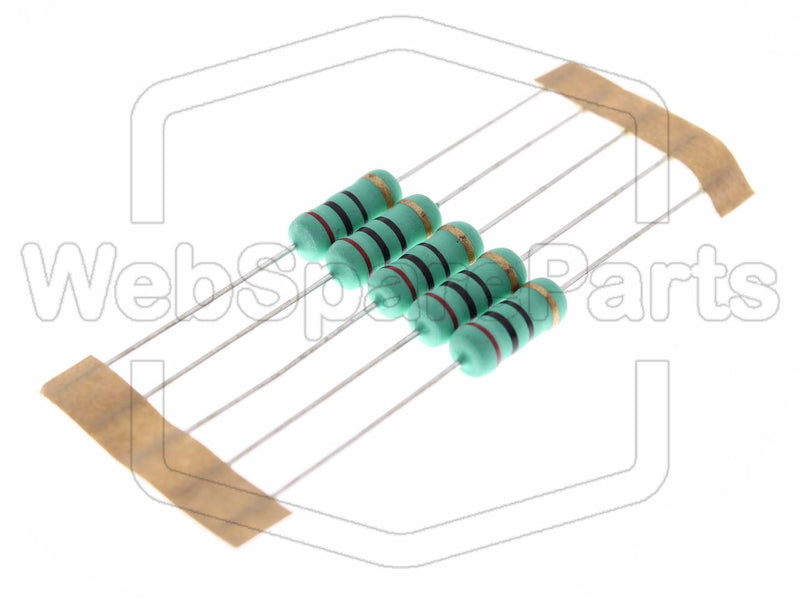 5x Metallic Film Resistance 20R 2W ±5% Ø5x12mm - WebSpareParts