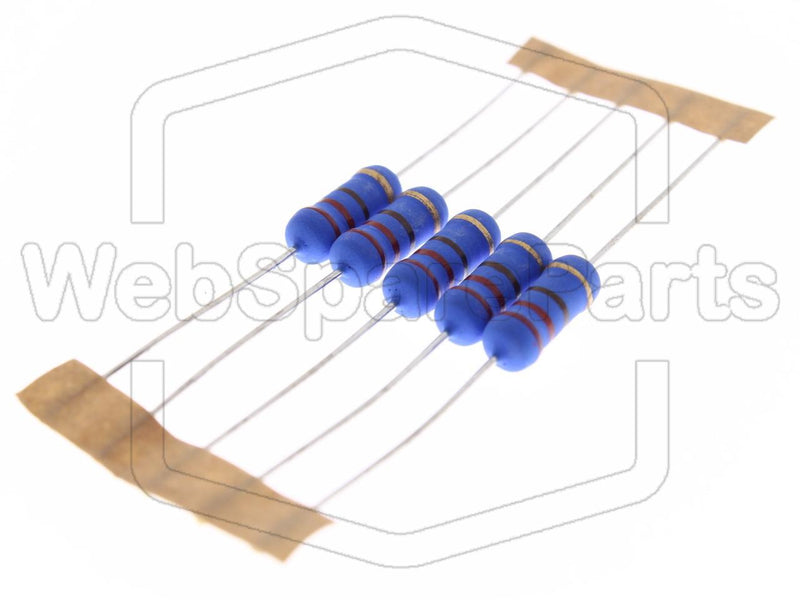 5x Metallic Film Resistance 220R 2W ±5% Ø5x12mm - WebSpareParts