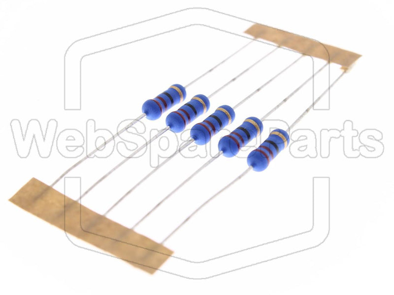 5x Metallic Film Resistance 22R 1W ±5% Ø4x10mm - WebSpareParts