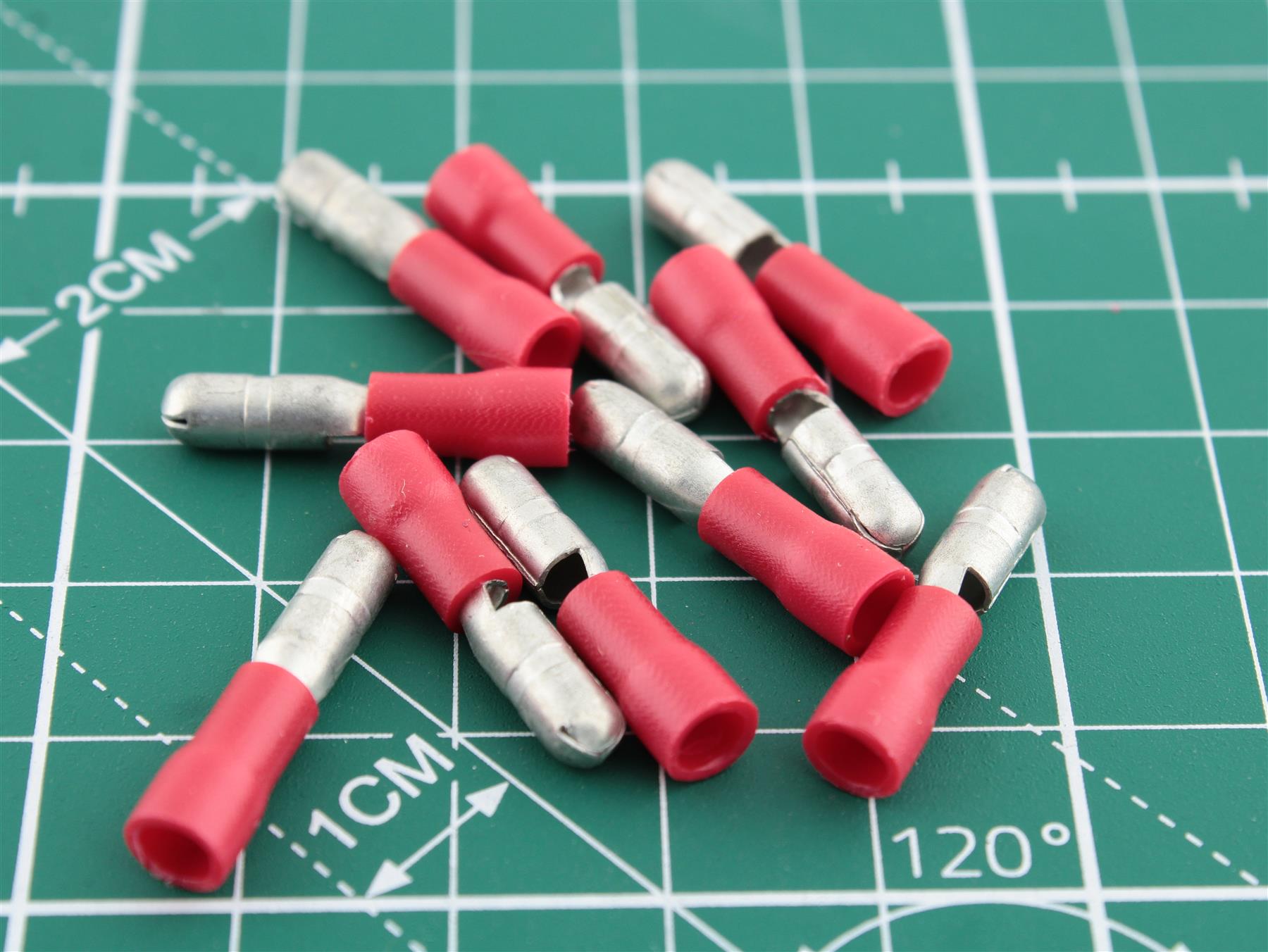 Male Bullet Terminal Red Insulated (0.5–1.5 mm²) Ø4.0 mm Pack of 10