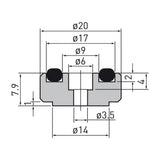 Dynavox aluminum device feet mini silver set of 4, photo 3