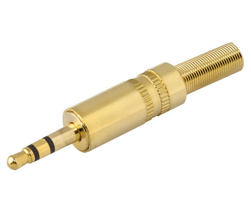 3.5mm Stereo Jack Male Metal Plug HQ [Metallic Gold]