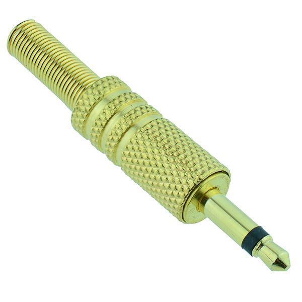 3.5mm Mono Jack Male Metal Plug [Gold]