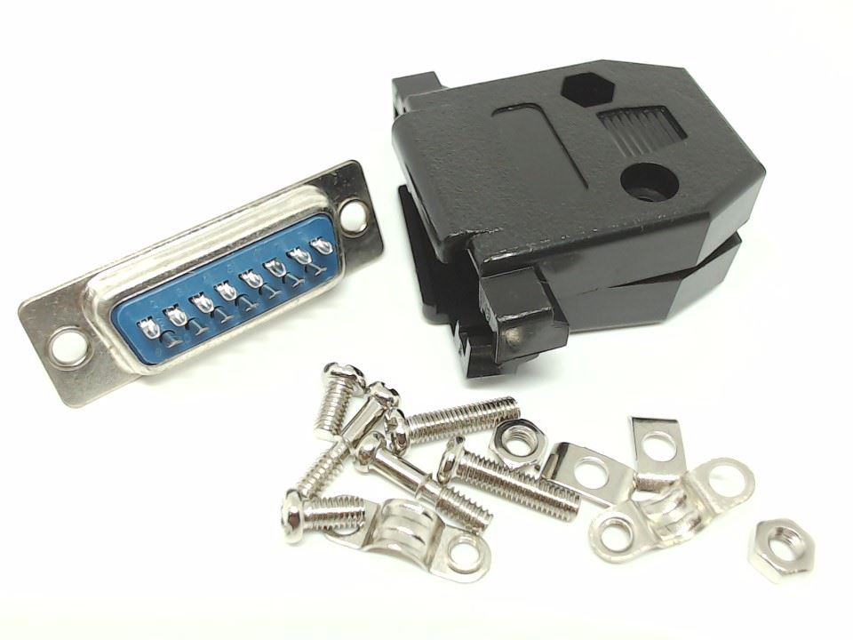 DB15 Female Solder Connector with Hood