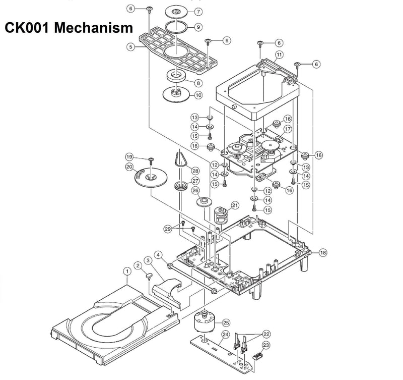 CK001 Mechanism CD (CD TRAY), Pos. (01) - WebSpareParts