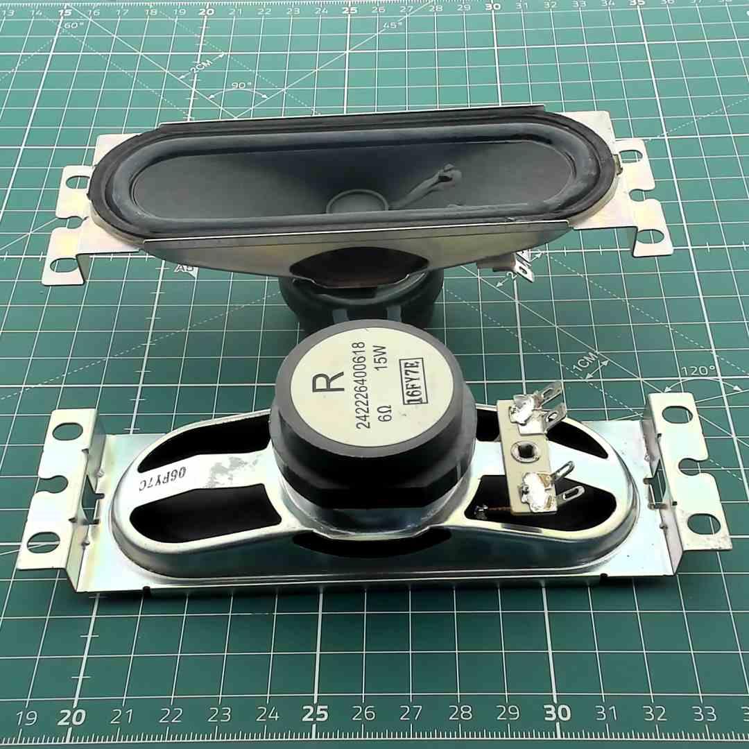Pair of Oval Replacement Speakers for Vintage Audio, 6 Ohm 25 W [155x50x45mm]