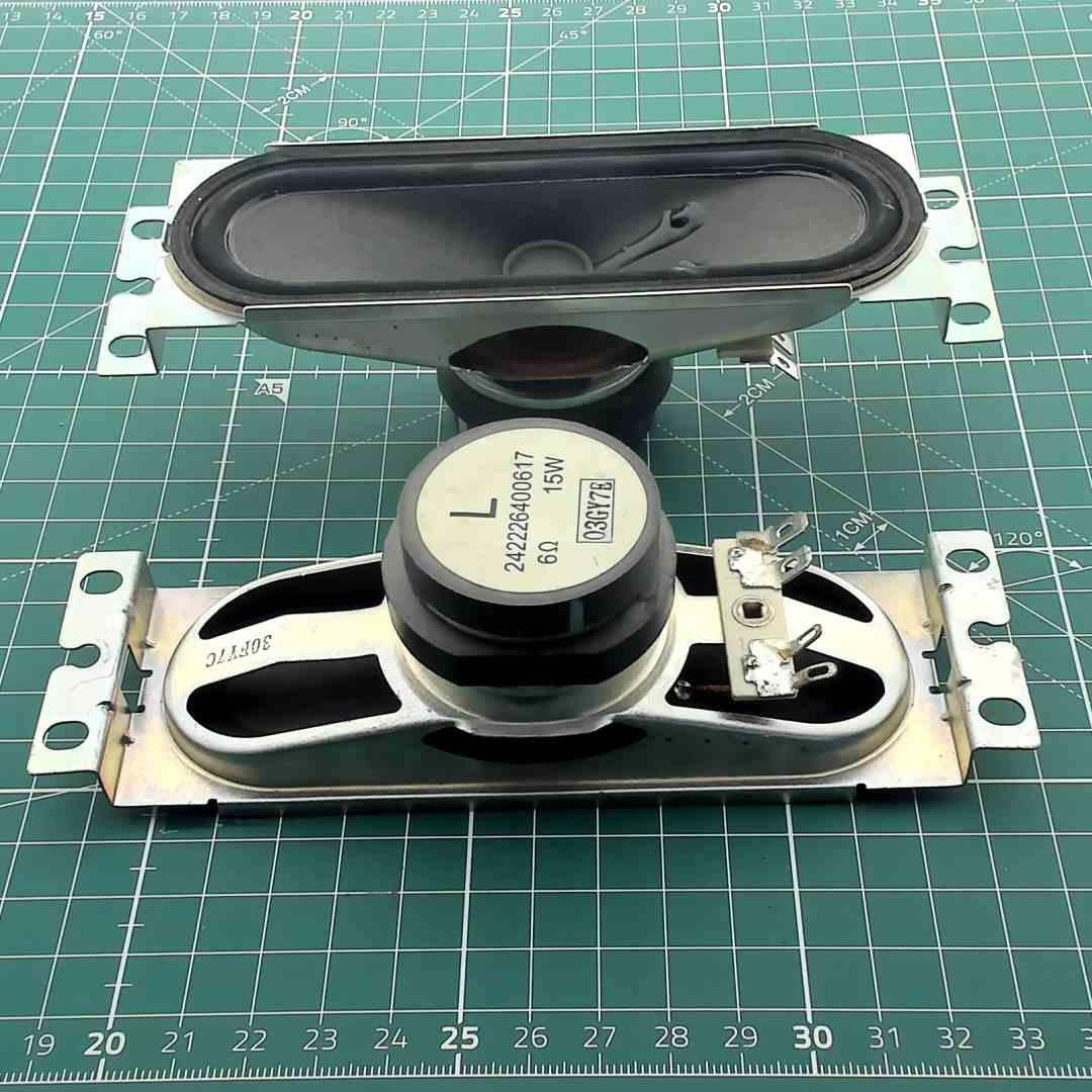 Pair of Oval Replacement Speakers for Vintage Audio, 6 Ohm 25 W [155x50x45mm]