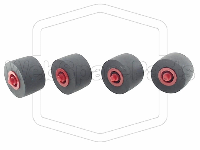 Pinch Roller 10mm x 6mm x 1.5mm (with axis in red)