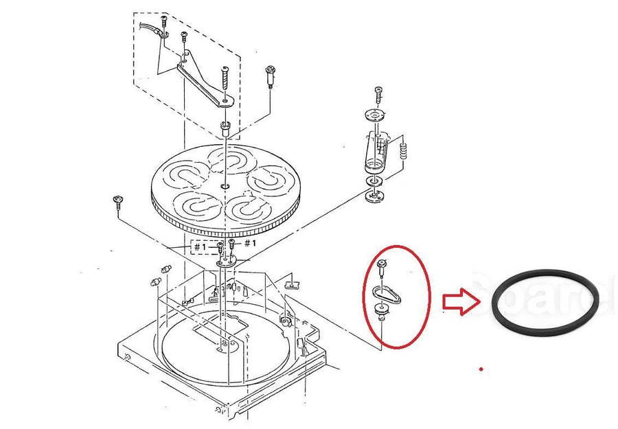 Sony CDP-C50 Disc Table Carousel Belt for CD Player