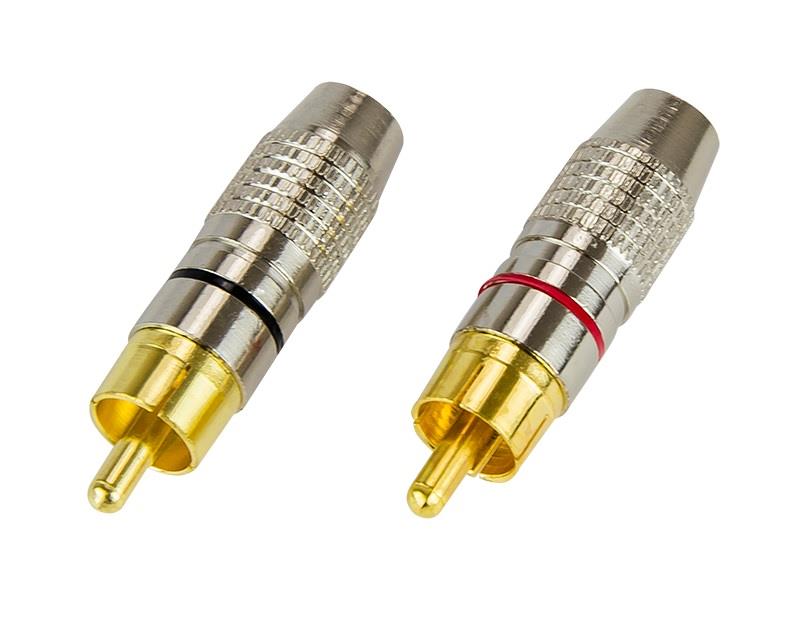 HQ Gold Metallic Male RCA Plug [Pack of 2]