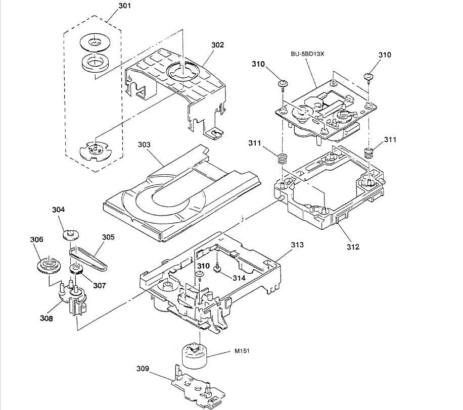 Replacement HOLDER (BU) Pos.(312) for Sony LBT-A190 CD Player Mechanism