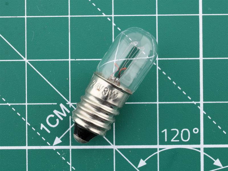 Miniature lamp E10 10x28mm 24V 125mA 3W - WebSpareParts