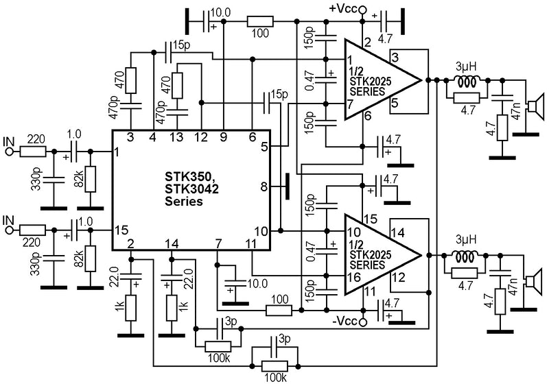 STK2129, Dual power audio amplifier 2x25W - WebSpareParts