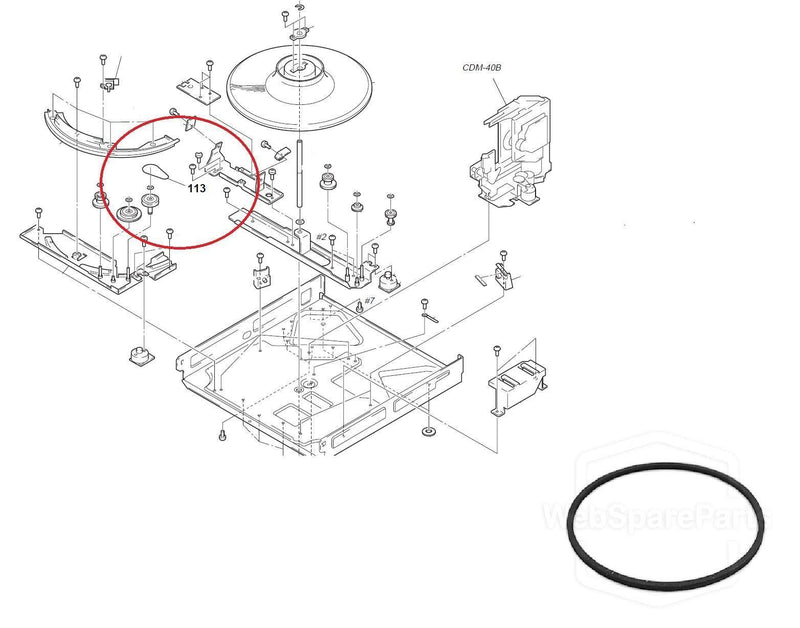 Belt (Position.113) For CD Player Sony CDP-CX220 - WebSpareParts